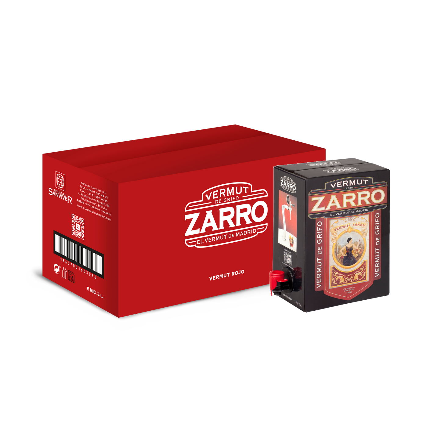 Zarro Rojo, pack de 6 de BIB 3L