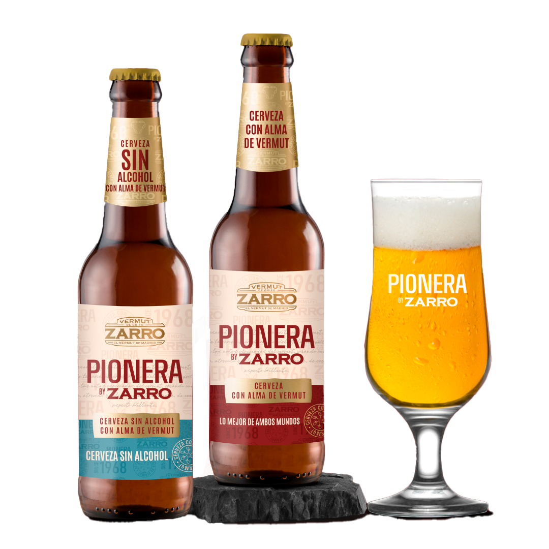 Pack Cerveza Pionera con y sin alcohol + Copa
